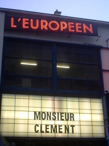 Monsieur Cl�ment � L'Europ�en de Paris le 2 et 3 octobre